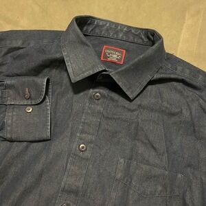UNTUCKIT Cinzano WF Mens Extra Large Navy Blue Button Up Long Sleeve Shirt